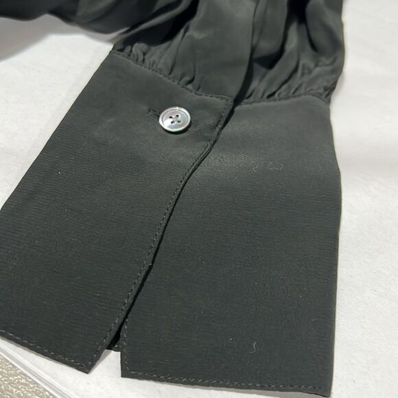 Madewell NT224 black long-Sleeve Button-Front Top size xs NWT - Picture 10 of 12